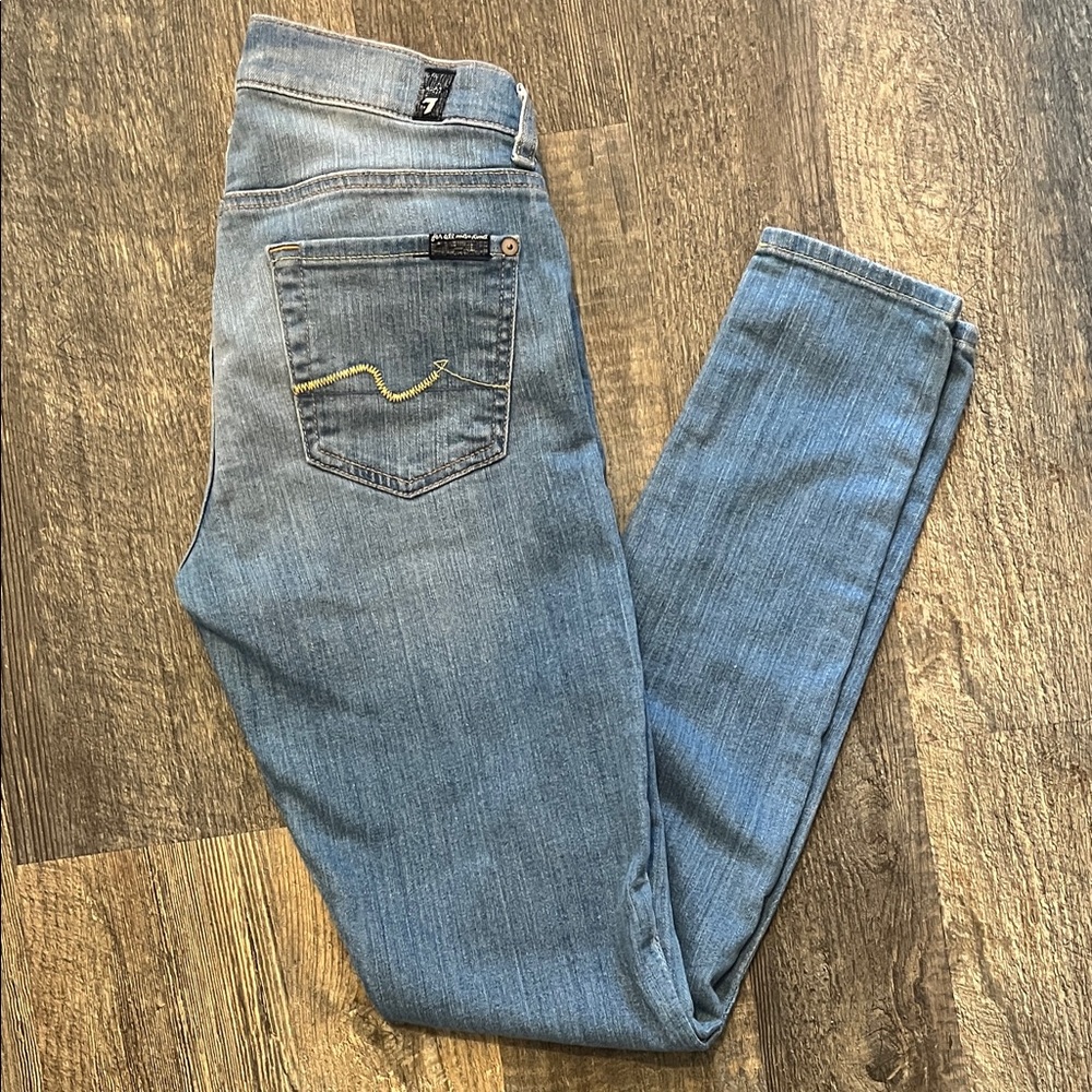 7 For All Mankind “Gwenevere” Light Blue Skinny Jeans